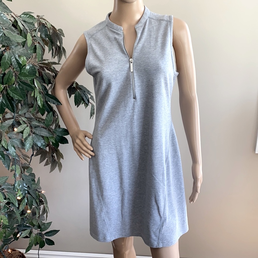 Michael Kors Heather Gray 1/4 Zip Dress Size Medium